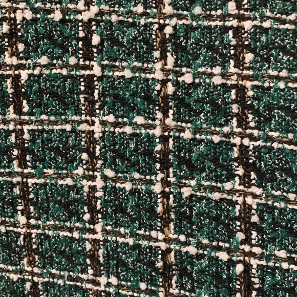 Green, Brown, and Creme Plaid Tweed Mix Color Fur Cape - Picture 10 of 15